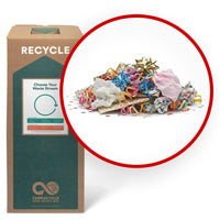 TerraCycle - Papier d'emballage et déchets cadeaux - Zero Waste Box- Grande-Veuillez nous envoyer tout type de papier d'emballage, de ruban, de nœuds, de papier de soie ou de fournitures de fête telles que des guirlandes et des confettis.