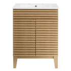 Modway - Render 24" Vanette de salle de bain - Oak White-Trous étendus de 8"