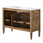 Modway - Elysian 48" Vanité de salle de bain à un seul lavabo - Brun blanc-Placage en bois de burl