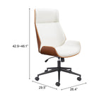 Zuo - Flex High Back Chaise de bureau - Blanc-8