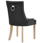 Modway - Pose Performance Velvet Chaise à manger Ensemble de 4 - Noir-Moulures cloutées à clous
