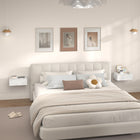 HOMCOM - Tables de chevet flottantes avec tiroir - blanc - lot de 2-Les panneaux à haute brillance reflètent la lumière et mettent en valeur la décoration moderne de la chambre