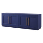 Hudson&Canal - Meuble TV Tillman pour téléviseurs jusqu'à 75" - Bleu foncé-Le dessus a une capacité de poids de 75 lb, les étagères inférieures peuvent supporter 25 lb chacune