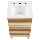 Modway - Render 18" Armoire à coiffeuse de salle de bain - Oak White-9