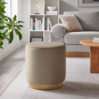 Modway - Tilden Velours rond de performance de 16" Rembourré Ottoman - Taupe Natural-Rembourrage en mousse dense