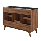 Modway - Soma 48" Meuble de salle de bain à double lavabo - Noir noyer-8