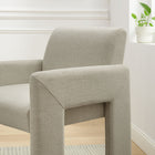 Modway - Daven Tissu Chaise de salle à manger rembourrée in Lin-Système de support interne de sangle