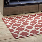 Modway - Cerelia Treillis marocains intérieurs et extérieurs Tapis de 5 pi l x 8 pi L - Rouge et beige-Dessous en caoutchouc de prise