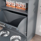 PawHut - Station d’alimentation pour animaux, armoire de rangement, conteneur - gris-Couleur : Gris 