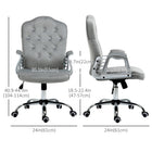 Vinsetto - Chaise de bureau à domicile réglable avec fonction d’inclinaison - gris-Dossier moyen, accoudoirs rembourrés et mousse pour soutien et confort