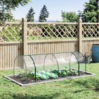 Outsunny - Serre de jardin mini 8 pi x 3 pi x 2,6 pi pour plantes avec portes à fermeture éclair- Idéale pour prolonger la saison de croissance des plantes et les protéger des intempéries extrêmes  
