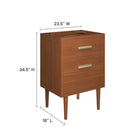 Modway - Cassia 24" Bois de teck Armoire de toilette de salle de bain (lavabo non inclus) - Naturel-Tiroir spacieux