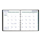 Blueline - 2027 agenda mensuel 16 mois MiracleBind avec reliure à double spirale – 10 3/4 po x 8 1/8 po – noir – bilingue-Reliure spirale double avec couverture souple aspect lézard