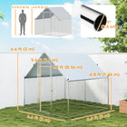 PawHut - grande cage à poules galvanisée, enclos à marcher - 6,6 pi x 6,6 pi x 6,6 pi-Le grillage hexagonal en acier offre une excellente protection à vos animaux 