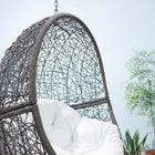 Modway - Encase Terrasse extérieure Rotin Chaise à balançoire - Gris blanc-Housses de coussin imperméables