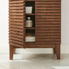 Modway - Render Autonome Armoire de rangement de salle de bain in Noyer-Façades de portes à lattes