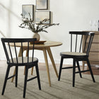 Modway - Lykke Broche courbée Chaises de salle à manger Ensemble de 2 - Noir-Cadre durable en caoutchouc