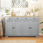 HOMCOM - Buffet 140 po L avec rangement - gris-L’étagère réglable à trois niveaux répond à divers besoins de rangement 