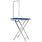 PawHut - Table de Toilettage pour Chiens Pliable pour Chiens de Taille Moyenne - Bleu-Cadre en métal robuste avec pieds antidérapants pour plus de stabilité