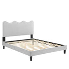 Modway - Current Performance Velvet Lit plateforme Queen, Gris clair-Lit plateforme Queen