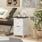 HOMCOM - Classeur 2 tiroirs pour documents Lettre/A4 - blanc vieilli-Structure en panneaux de particules supportant jusqu'à 77 lb (35 kg), offrant durabilité et robustesse 

