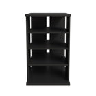 Nexera - Tour audio à 4 étagères Jasper, Noir-4 tablettes de rangement ouvertes