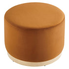 Modway - Tilden Grand velours rond de performance de 23" Rembourré Ottoman - Rouille naturelle-Arrivée entièrement assemblée