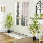 HOMCOM - Arbre de bambou artificiel 4 pi pour décoration intérieure de la maison - vert - lot de 2-Convient pour la maison, le bureau, apporte une touche naturelle à tout espace 