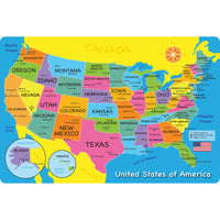 Ashley Productions - Smart Poly The Original Fun Mat - Tapis de bienvenue - 15 -5" x 23 -5" - Carte des États-Unis-Mesures et design : Le paillasson de bienvenue de la carte des États-Unis mesure 15,5 po x 23,5 po.