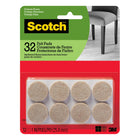 Scotch - Coussinets de feutre ronds, beiges, 2,54 cm (1 po), Paquet de 32-Conception facile à appliquer et autoadhésive