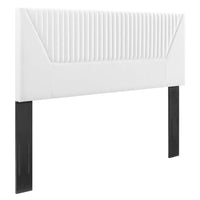 Modway - Patience Chenal Touffé Performance Velvet Tête de lit complète/Queen, Blanc-Tête de lit Channel Tufted Full/Queen