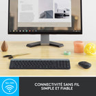 Logitech MK470 Ensemble Clavier et Souris sans Fil Ultra-fin - Graphite-Le nano-récepteur USB offre une connexion sans fil puissante de 2,4 GHz avec une portée de 10 m pour pouvoir utiliser votre ensemble clavier et souris à distance