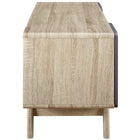 Modway - Tread 47 po Meuble TV, Gris naturel-Portes latérales à charnières grises