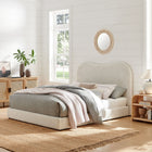 Modway - Seluna Boucle Lit plateforme Queen, Pearl-Rembourrage boucle à texture douce