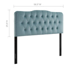 Modway - Annabel Touffe de diamant Performance Velvet Tête de lit complète, Bleu clair-Sellerie en velours en polyester