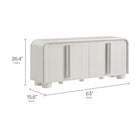 Modway - Bellamy Courbe 4 portes Armoire à buffet - Ash-Charnières à fermeture douce