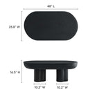 Modway - Caspian Béton ovale Table basse - Noir-Revêtement de béton