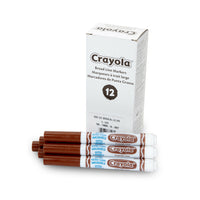 Crayola - Marqueurs lavables Broad Line − Marron − Paquet de 12-Ajoutez des couleurs vives et vibrantes à vos dessins, projets scolaires et autres projets créatifs