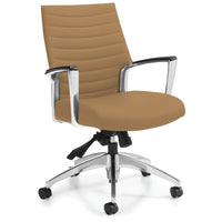 Global - Fauteuil à basculements à dossier moyen rembourré Accord - Brun pâle-Fauteuil à basculements à dossier moyen