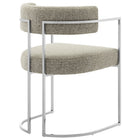 Modway - Huron Dos courbé Tissu et métal Chaise d’accent pour salle à manger - Blé argenté-8