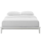 Modway - Lodge Bois Cadre complet de plate-forme, Blanc-Cadre en bois tropical et en caoutchouc