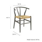 Modway - Amish 32" Chaise d’accent pour salle à manger - Gris clair-Dossier découpé en forme de V