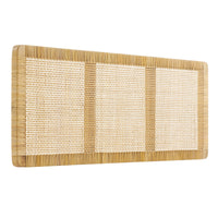 Modway - Sandy Fixé au mur Bois de manguiers et rotin Tête de lit Queen size, Rotin naturel-Tête de lit Queen size