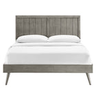 Modway - Alana Bois Lit à plateforme complet avec pieds écartés, Gris-Rubberwood Legs