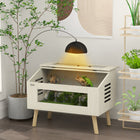 PawHut - Terrarium pour reptiles 29 gallons, aquarium pour reptiles avec fenêtres de ventilation-Couvercle ouvrable avec une fenêtre transparente et une fenêtre frontale pour faciliter l’alimentation et permettre une observation claire 