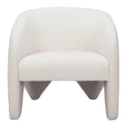 Zuo - Lopta Fauteuil d’appoint - Blanc-Tissu style mouton bouclé