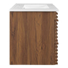 Modway - Render Fixation murale de 30" Vanette de salle de bain - Blanc noyer-Tiroirs à extension complète