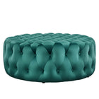 Modway - Amour Gros rond à boutons touffés Performance Velvet Ottoman - Sarcelle-Capacité de poids de l’ottoman : 330 lb