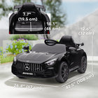Qaba - Voiture RC électrique pour enfants sous licence Mercedes-Benz 12V - noir-Équipée de phares avant, feux arrière, klaxon et musique pour un jeu immersif 