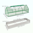 Outsunny - Jardin surélevé 8,6 pi x 3 pi x 1 pi avec mini-serre-La jardinière en acier galvanisé ne se déforme pas 